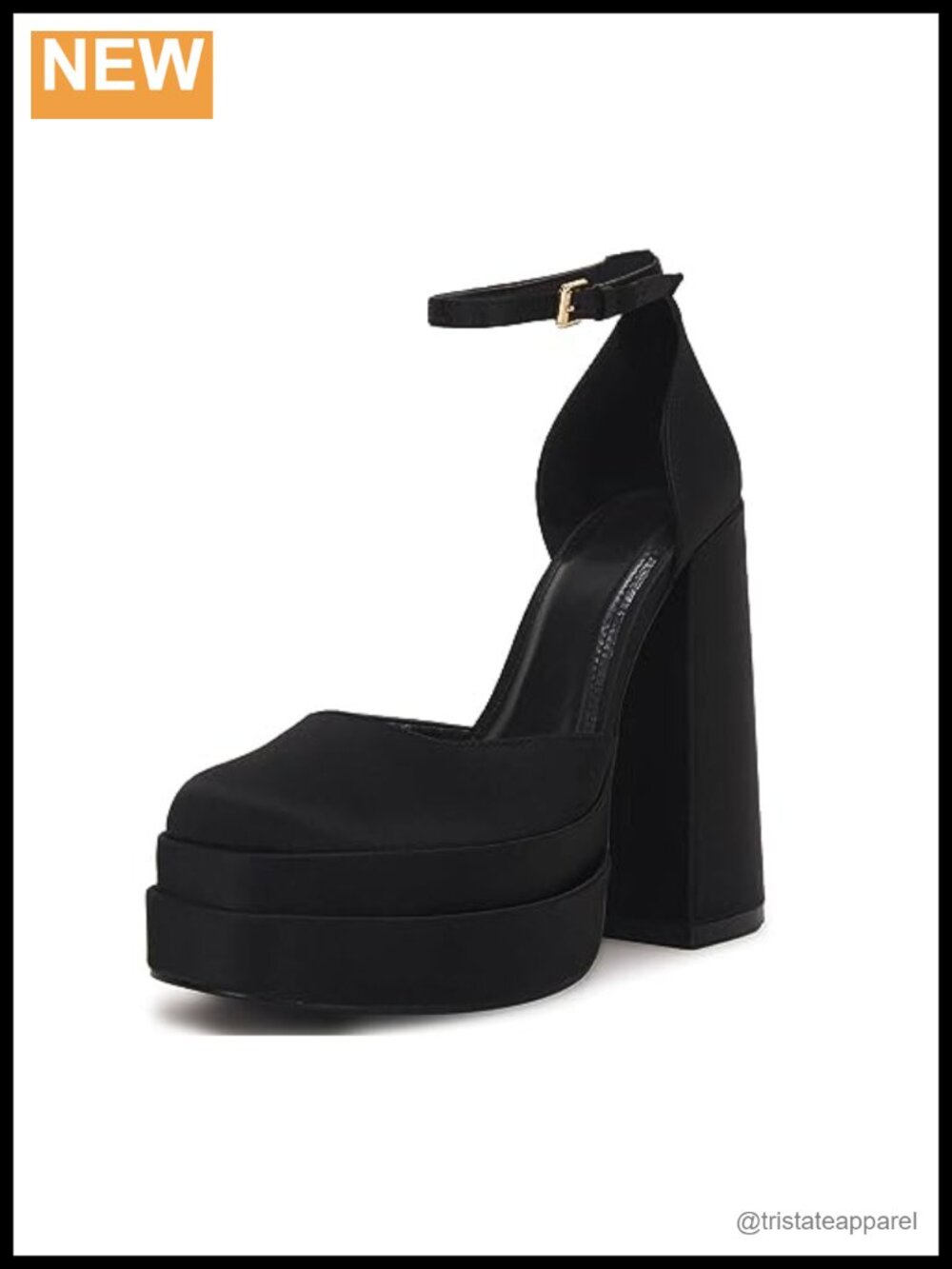Womens Chunky Platform Heels Satin Ankle Strap Block High Pumps Party Wedding